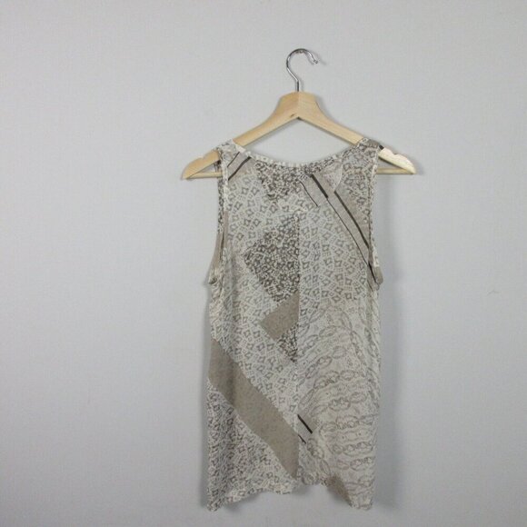 Club Monaco Women Silk Printed Tank Top Sleeveless Scoop Neck Summer S 44 - Picture 2 of 10